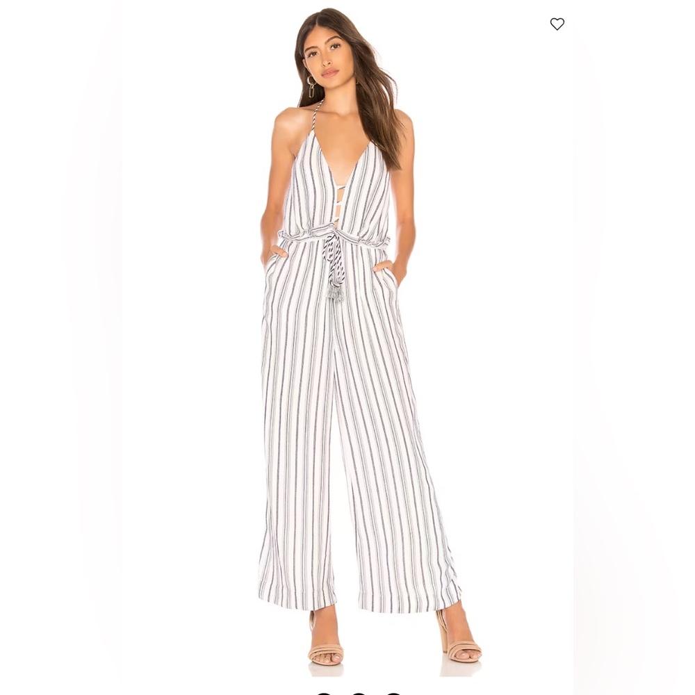 Aries Stripe Jumpsuit in Navy and Ivory